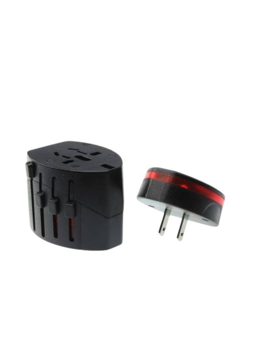 Universal travel adaptor with the plug detached.