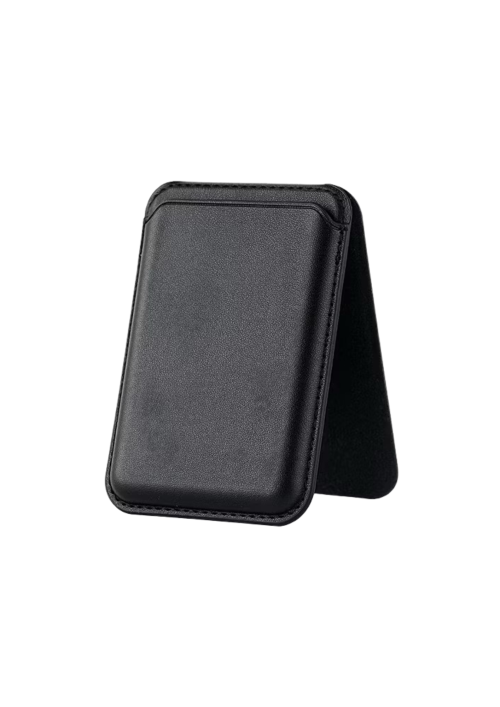 Black-magnetic-leather-wallet-with-holder