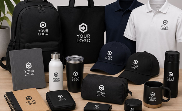 corporate-giveaways-such-as-back-pack-tote-bag-polo-shitrs-tumblers-caps-notebooks-and-pens